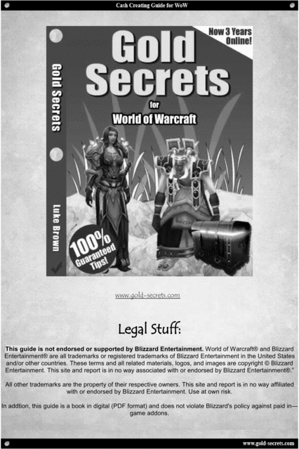 Product picture World Of Warcraft Gold Secrets